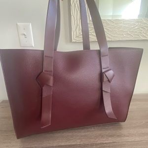 Maroon faux leather Rachel Zoe Tote